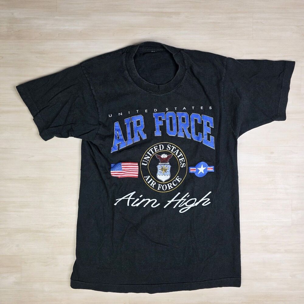 Vintage United States Air Force USAF Aim High Single Stitch Short Sleeve Medium